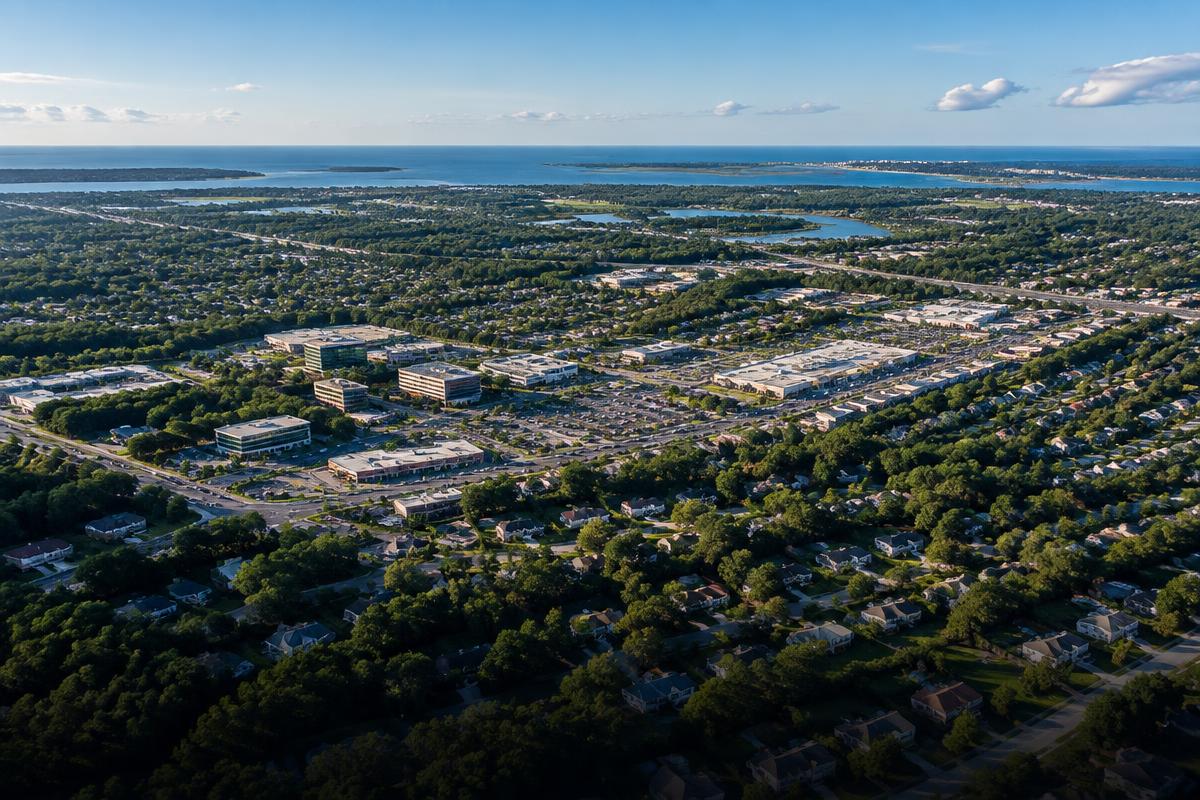 Aerial view of Long Island, New York