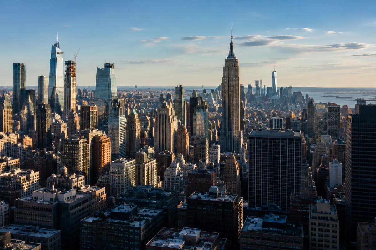 Aerial view of Manhattan, New York